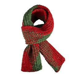 OCCIENTEC Damen Winter Schal Unisex Weicher Handgewebter Schal, Warme Strickschal, Rot-grün von OCCIENTEC