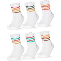 OCCULTO Sportsocken Damen Retro Tennis Socken 6er Pack (Modell: Steffi) (6-Paar) von OCCULTO