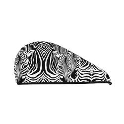 Abstraktes Tier-Zebra-Korallen-Fleece-Trocken-Haar-Hut, Badehut, verwendet für Make-up und Baden von OCELIO