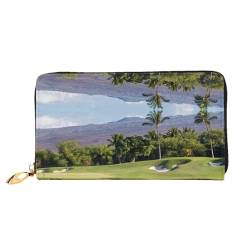 Amerikanische Flagge Leder Lange Handheld Geldbörse Damen Lange Handheld Brieftasche Verwendet für Kreditkarten Bargeld Münzaufbewahrung, Hawaii Beach Golfplatz, One Size, Casual von OCELIO