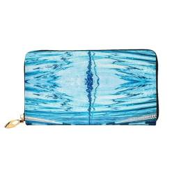 Bunte Galaxy Musik Note Leder Lange Handheld Brieftasche Damen Lange Handheld Brieftasche Verwendet für Kreditkarte Bargeld Münzen Lagerung, Blaues Schwimmbad, One Size, Casual von OCELIO