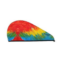 Fantastische Papageienfeder Korallen-Fleece-Hut für trockenes Haar, Bademütze, verwendet für Make-up und Baden von OCELIO