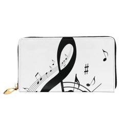 Französische Mode Modell Frettchen Leder Lange Handheld Brieftasche Damen Lange Handheld Brieftasche Verwendet für Kreditkarte Bargeld Münzaufbewahrung, Musik-Symbol, One Size, Casual von OCELIO