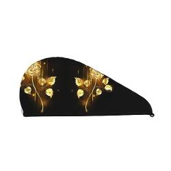 Goldene Rose Korallen-Fleece-Hut für trockenes Haar, Bademütze, verwendet für Make-up und Baden von OCELIO