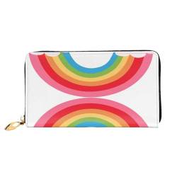 Harte Schneemann Leder Lange Handheld Brieftasche Damen Lange Handheld Brieftasche Verwendet für Kreditkarte Bargeld Münze Lagerung, Kleiner Regenbogen, One Size, Casual von OCELIO