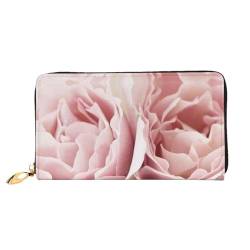 Regenbogen Blumen Leder Lange Handheld Geldbörse Damen Lange Handheld Brieftasche Verwendet für Kreditkarte Bargeld Münzaufbewahrung, Rosa Rosen, One Size, Casual von OCELIO