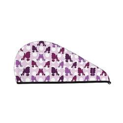 Violetter Pudel-Hut, gepunktet, Korallen-Fleece, für Make-up und Baden von OCELIO