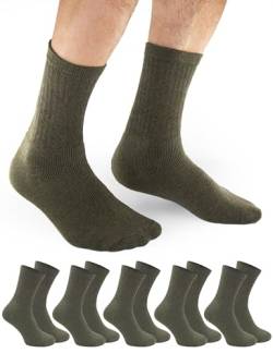 OCERA 10 Paar Army- und Jagdsocken für Damen & Herren, Sport- und Arbeitssocken mit Komfortbund, verstärkter Ferse & Spitze, in grün Gr. 35-38 von OCERA