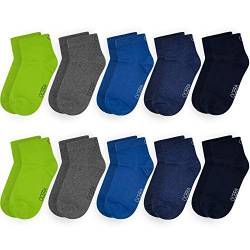 OCERA 10 Paar Kinder Kurzschaft Socken für Mädchen und Jungen - Blau-Mix 23/26 von OCERA