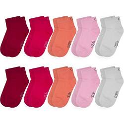 OCERA 10 Paar Kinder Kurzschaft Socken für Mädchen und Jungen - Rot-Mix 23/26 von OCERA