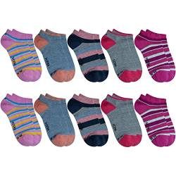 OCERA 10 Paar Kinder Sneaker Socken für Mädchen im Farbmix Gr. 27/30 von OCERA