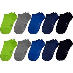 OCERA 10 Paar Kinder Sneaker Socken für Mädchen und Jungen - Blau-Mix 23/26 von OCERA