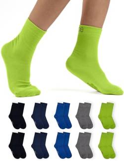 OCERA 10 Paar Kinder Socken für Mädchen und Jungen - Blau-Mix 27/30 von OCERA