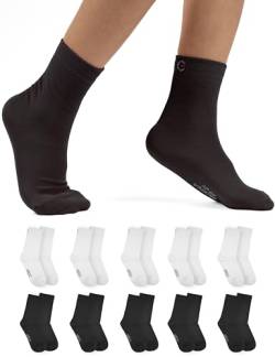 OCERA 10 Paar Kinder Socken für Mädchen und Jungen - Schwarz-Weiß-Mix 23/26 von OCERA