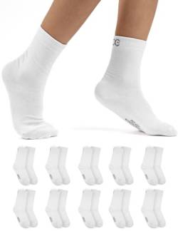 OCERA 10 Paar Kinder Socken für Mädchen und Jungen - Weiß 23/26 von OCERA