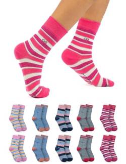 OCERA 10 Paar Kinder Socken für Mädchen und Jungen im Farbmix Gr. 31/34 von OCERA