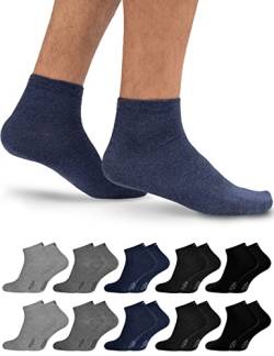 OCERA 10 Paar Kurzschaft Socken für Damen & Herren (unisex) in verschiedenen Farben - Grau-Mix 43/46 von OCERA