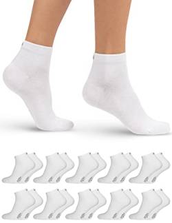 OCERA 10 Paar Kurzschaft Socken für Damen & Herren (unisex) in verschiedenen Farben - Weiß 43/46 von OCERA