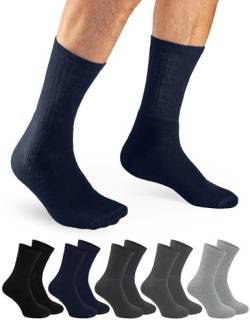 OCERA 10 Paar Sportsocken für Damen & Herren, Tennissocken mit verstärkter Ferse & Spitze, Arbeitssocken mit Komfortbund, in mehrfarbig Gr. 39-42 von OCERA