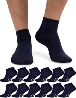 OCERA 12 Paar Bambus Kurzschaft-Socken (Unisex) für Damen und Herren in verschiedenen Farben - Blau 35/38 von OCERA