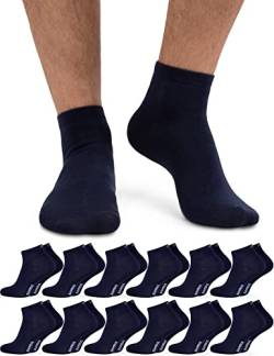 OCERA 12 Paar Bambus Kurzschaft-Socken (Unisex) für Damen und Herren in verschiedenen Farben - Blau 43/46 von OCERA