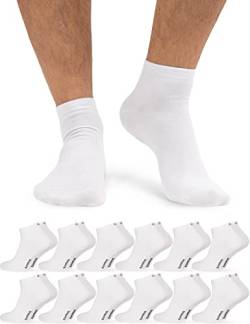 OCERA 12 Paar Bambus Kurzschaft-Socken (Unisex) für Damen und Herren in verschiedenen Farben - Weiß 35/38 von OCERA