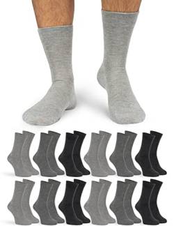 OCERA 12 Paar Bambus Socken (Unisex) für Damen und Herren in verschiedenen Farben - Grau-Mix 35/38 von OCERA