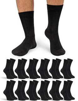 OCERA 12 Paar Bambus Socken (Unisex) für Damen und Herren in verschiedenen Farben - Schwarz 47/50 von OCERA