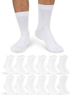 OCERA 12 Paar Bambus Socken (Unisex) für Damen und Herren in verschiedenen Farben - Weiß 35/38 von OCERA