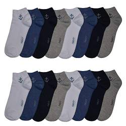 OCERA 16 Paar Sneaker Socken für Herren im zeitlosen Navy-Look Gr. 43/46 von OCERA