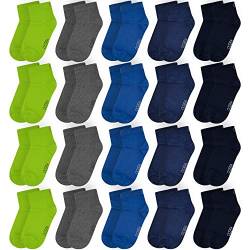 OCERA 20 Paar Kinder Kurzschaft Socken für Mädchen und Jungen - Blau-Mix 27/30 von OCERA