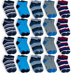 OCERA 20 Paar Kinder Kurzschaft Socken für Mädchen und Jungen im Farbmix Gr. 23/26 von OCERA