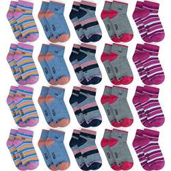 OCERA 20 Paar Kinder Kurzschaft Socken für Mädchen und Jungen im Farbmix Gr. 23/26 von OCERA