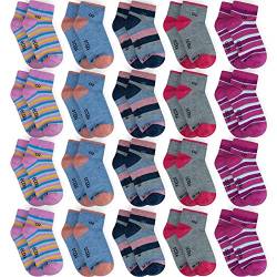 OCERA 20 Paar Kinder Kurzschaft Socken für Mädchen und Jungen im Farbmix Gr. 31/34 von OCERA