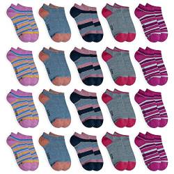 OCERA 20 Paar Kinder Sneaker Socken für Mädchen im Farbmix Gr. 31/34 von OCERA