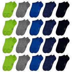 OCERA 20 Paar Kinder Sneaker Socken für Mädchen und Jungen - Blau-Mix 31/34 von OCERA