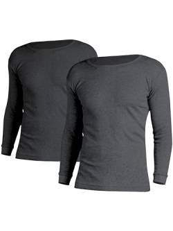 OCERA 2X Thermo Unterhemd für Herren Thermounterwäsche Baumwolle - dunkelgrau - L von OCERA