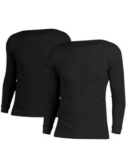 OCERA 2X Thermo Unterhemd für Herren Thermounterwäsche Baumwolle - schwarz - 3XL von OCERA