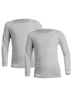 OCERA 2X Thermo Unterhemd für Kinder, Warme Thermounterwäsche mit Baumwolle für den Winter-grau-146/152 von OCERA