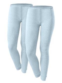 OCERA 2X Thermo Unterhose für Damen, Warme Thermounterwäsche mit Baumwolle für den Winter - hellblau - L von OCERA