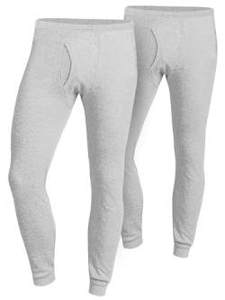 OCERA 2X Thermo Unterhose für Herren Thermounterwäsche Baumwolle - grau - 4XL von OCERA