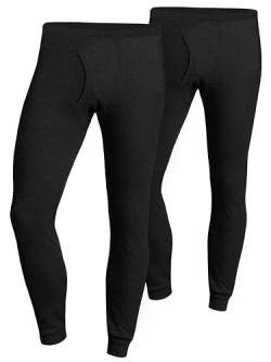 OCERA 2X Thermo Unterhose für Herren Thermounterwäsche Baumwolle - schwarz - L von OCERA