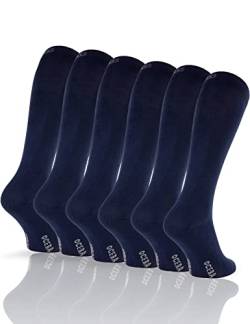 OCERA 6 Paar Bambus Kniestrümpfe (Unisex) für Damen und Herren in verschiedenen Farben - Blau 39/42 von OCERA