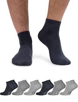 OCERA 6 Paar Bambus Kurzschaft Socken (Unisex) für Damen und Herren in verschiedenen Farben - Grau-Mix 43/46 von OCERA