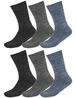OCERA 6 Paar Herren Thermo-Socken mit Vollfrottee und Softbund im Farbmix - Grau, Blau, Anthrazit Gr. 43/46 von OCERA