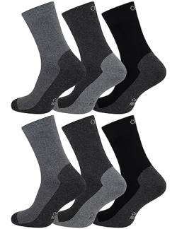 OCERA 6 Paar Thermo Socken für Damen & Herren mit elastischem Mittelfußband - Anthrazit 39/42 von OCERA