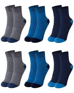 OCERA 6 Paar Thermo Socken für Kinder im Farbmix - Blau/Jeans/Marine 23/26 von OCERA