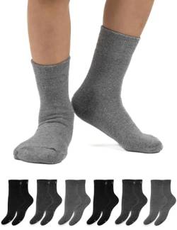 OCERA 6 Paar Thermo Socken für Kinder im Farbmix - Grautöne 23/26 von OCERA