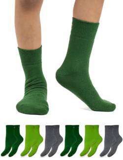 OCERA 6 Paar Thermo Socken für Kinder im Farbmix - Grün 27/30 von OCERA