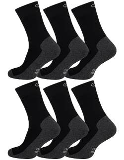 OCERA 6 Paar Warme Socken für Damen & Herren mit elastischem Mittelfußband - Schwarz 47/50 von OCERA